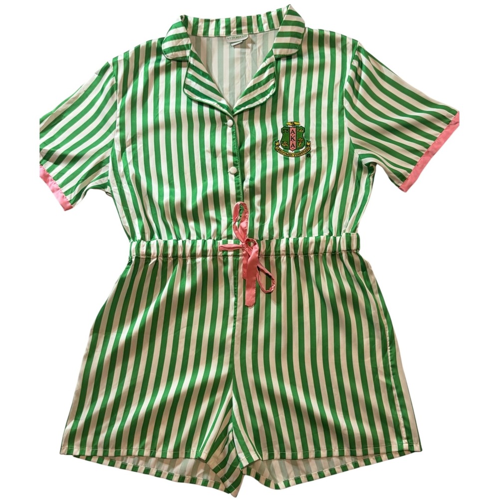 Ivy Storehouse AKA Pajama Romper Green Pink